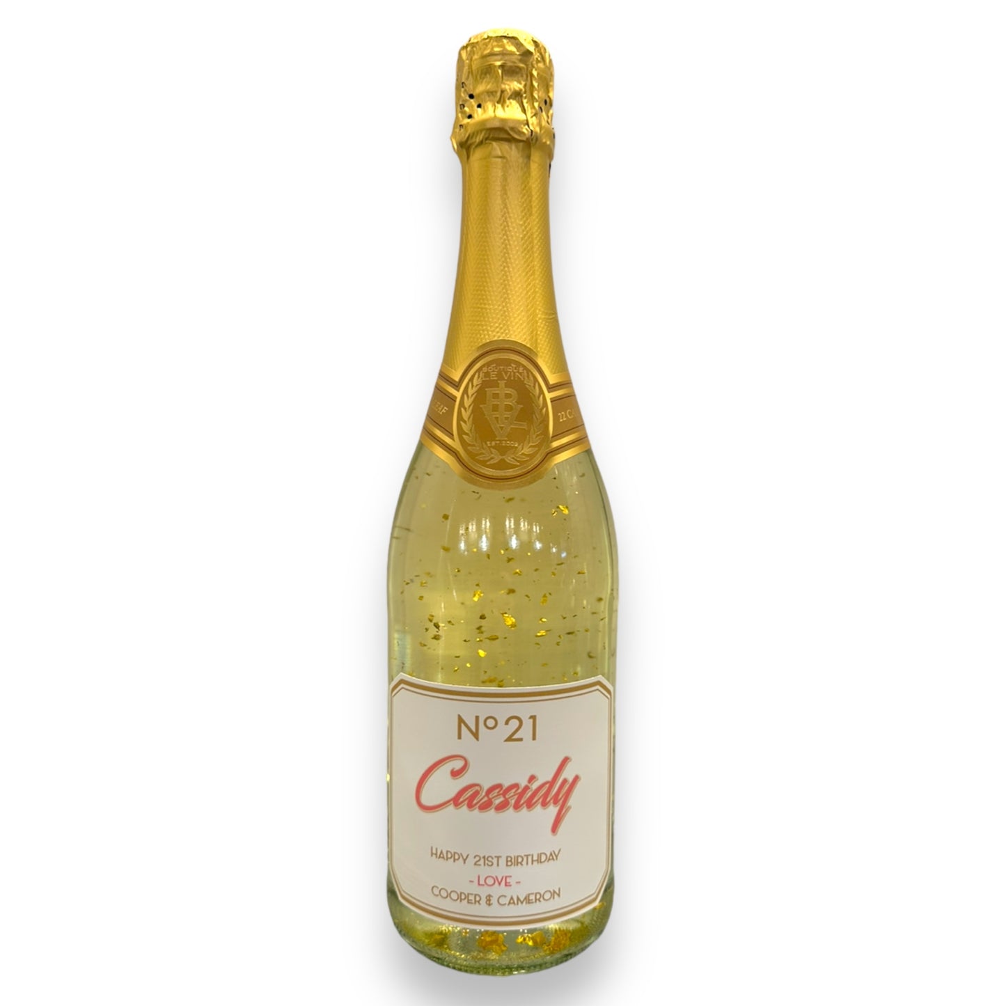 Le Vin Gold Sparkling with Cassidy Label