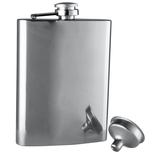 Hip Flask & Funnel Polished